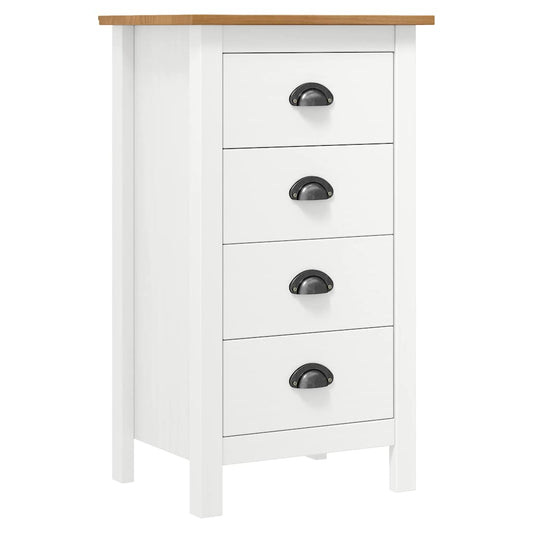 288914 vidaXL Sideboard "Hill" White 46x35x80 cm Solid Pine Wood 1