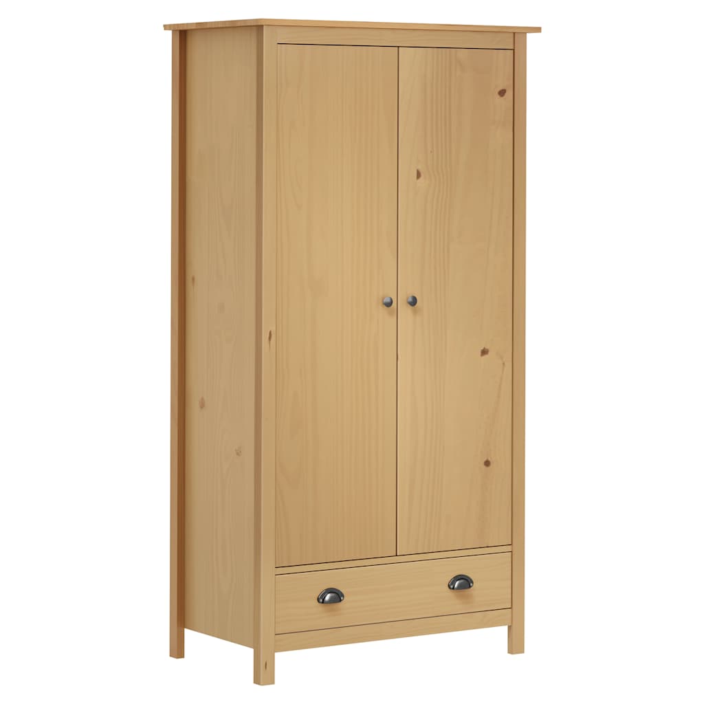 vidaXL Wardrobe | Honey brown | Solid pine wood | Standard | Wardrobe 1