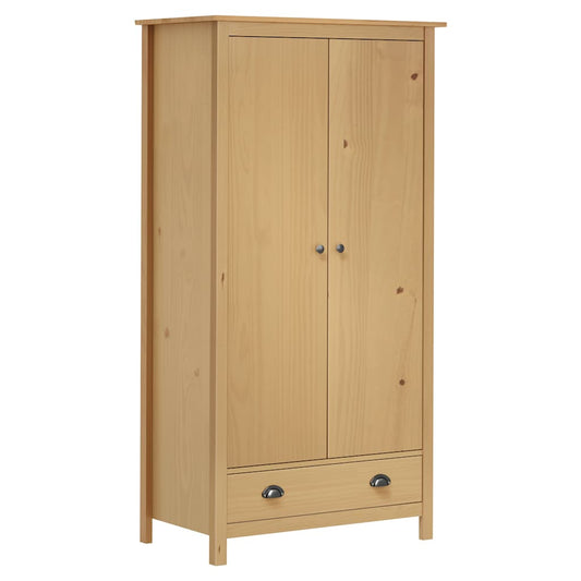 vidaXL Wardrobe | Honey brown | Solid pine wood | Standard | Wardrobe 1