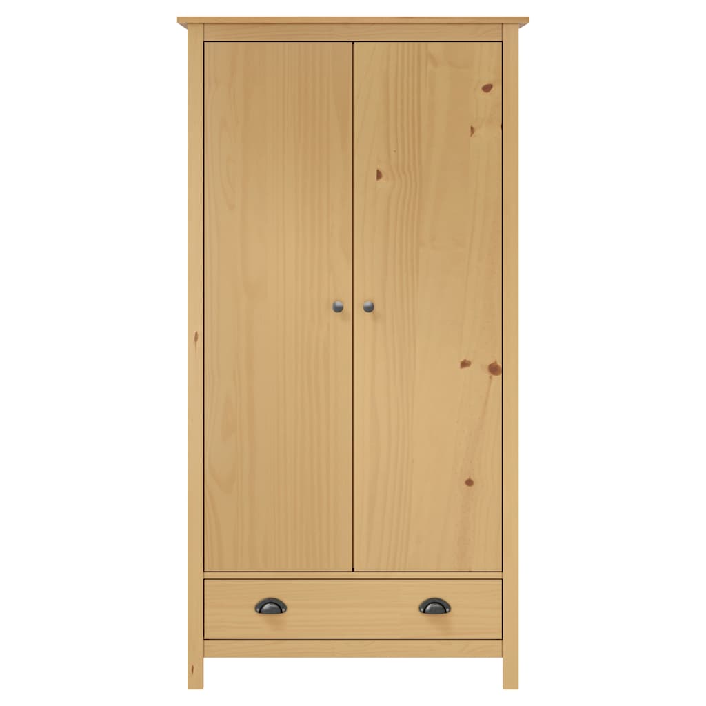 vidaXL Wardrobe | Honey brown | Solid pine wood | Standard | Wardrobe 2