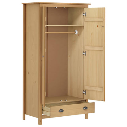 vidaXL Wardrobe | Honey brown | Solid pine wood | Standard | Wardrobe 3