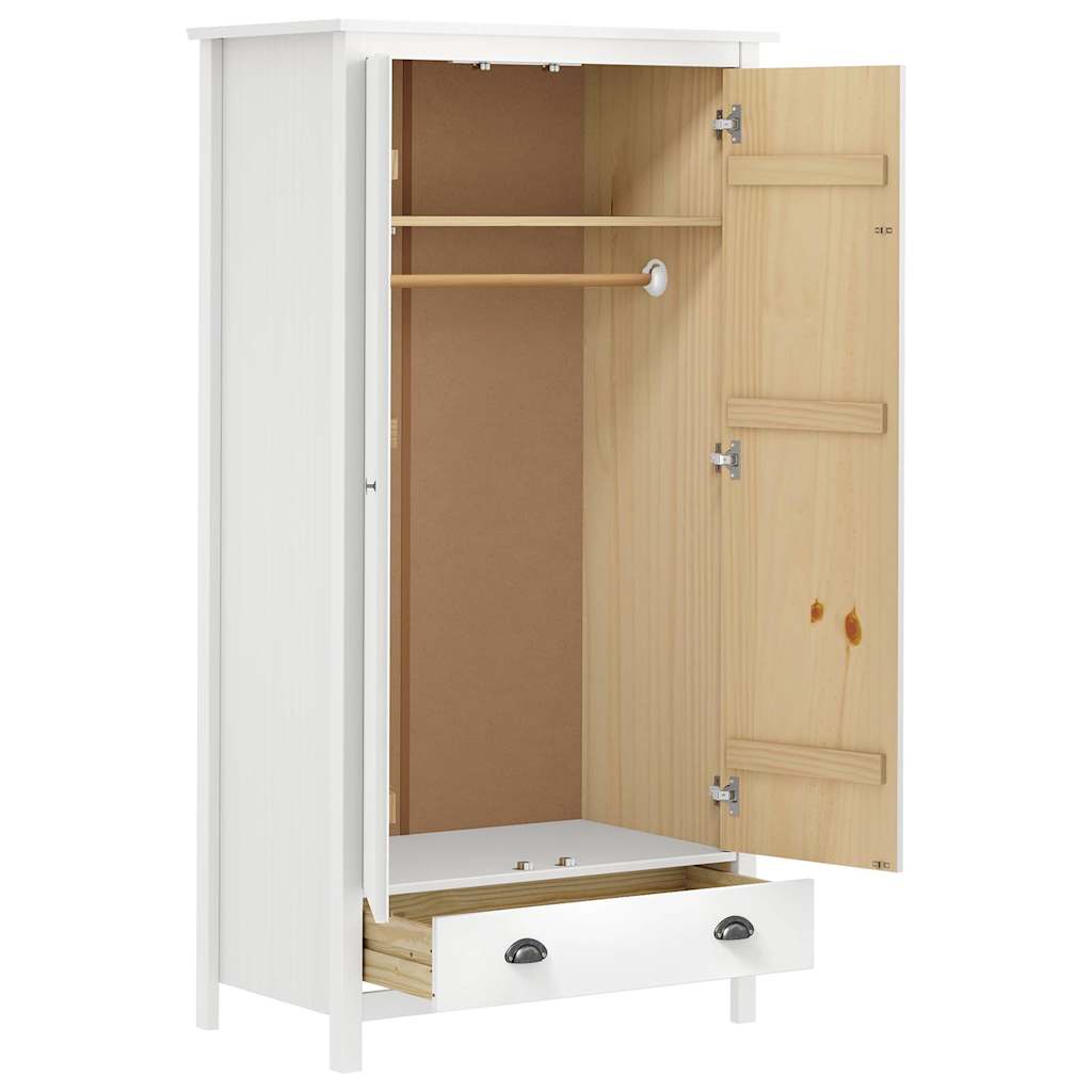 vidaXL Wardrobe | White | Solid pine wood | 89x50x170 cm | Wardrobe 3