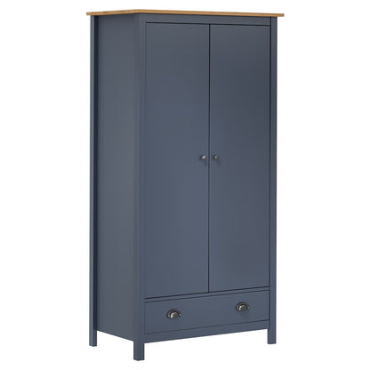 vidaXL Wardrobe | Grey and Honey Brown | Solid Pine Wood | 89x50x170 cm 1