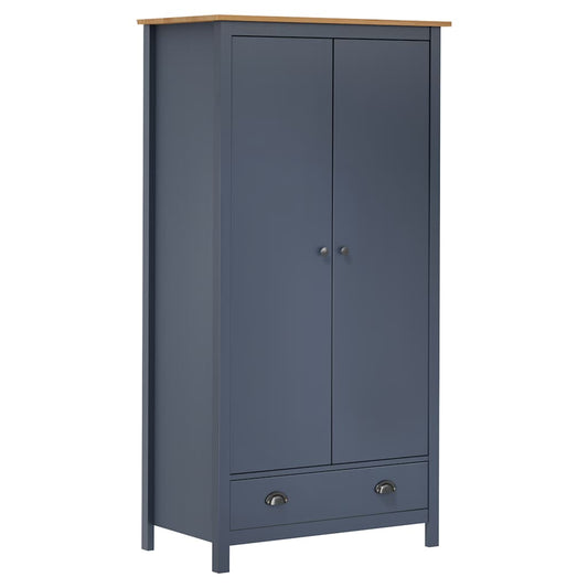 vidaXL Wardrobe | Grey and Honey Brown | Solid Pine Wood | 89x50x170 cm 1