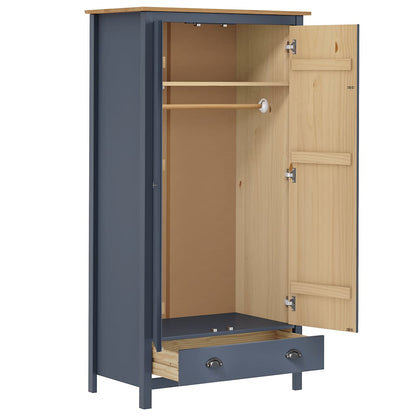 vidaXL Wardrobe | Grey and Honey Brown | Solid Pine Wood | 89x50x170 cm 3