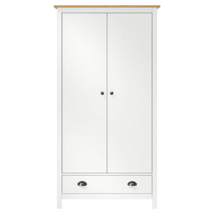 vidaXL Wardrobe | White and Honey Brown | Solid Pine Wood | 89x50x170 cm 2