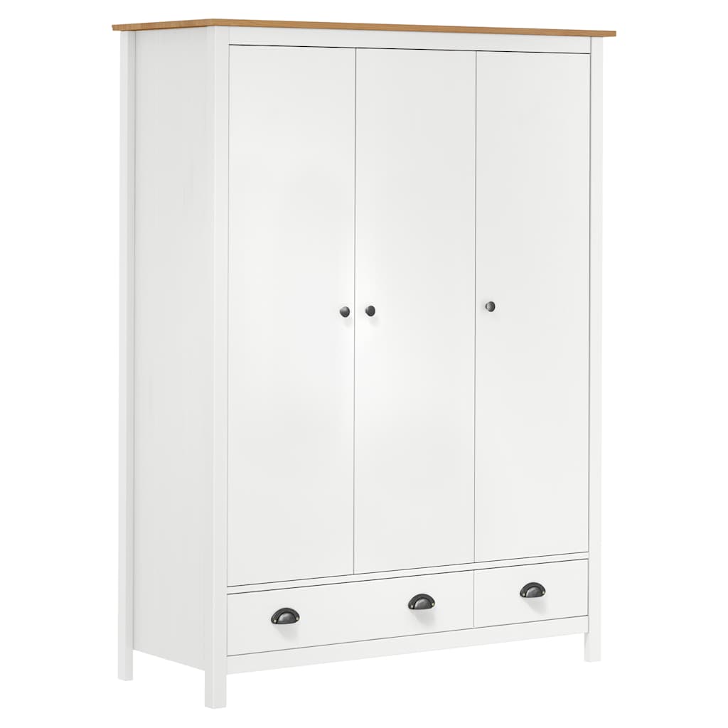 vidaXL Wardrobe | White and honey brown | Solid pine wood | Medium | Wardrobe 2