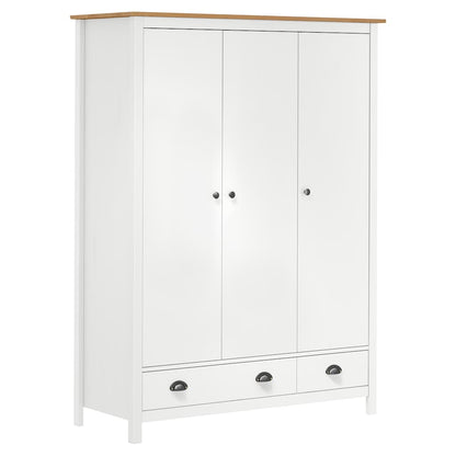 vidaXL Wardrobe | White and honey brown | Solid pine wood | Medium | Wardrobe 2