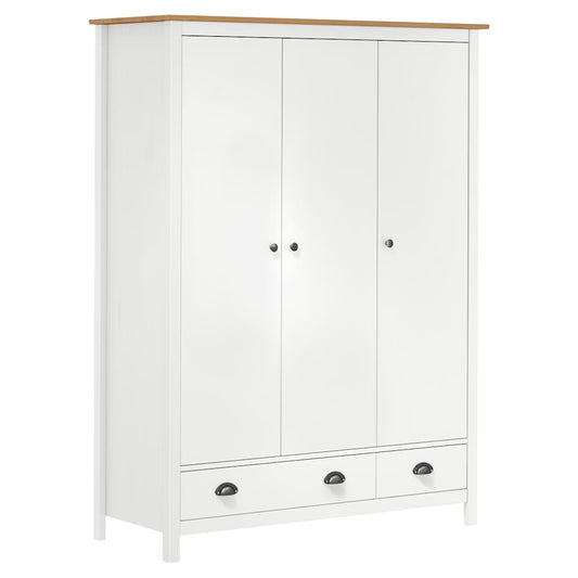 vidaXL Wardrobe | White and honey brown | Solid pine wood | Medium | Wardrobe 2