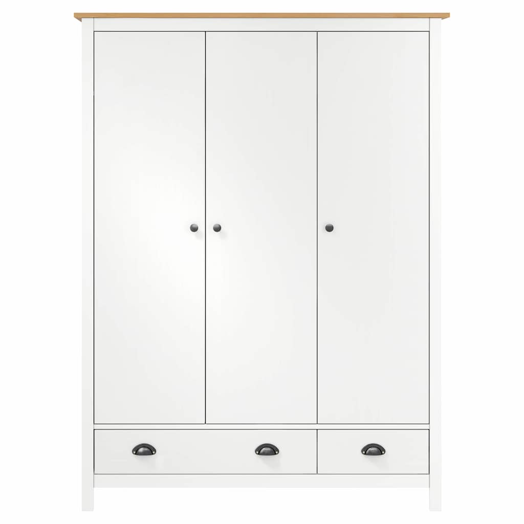 vidaXL Wardrobe | White and honey brown | Solid pine wood | Medium | Wardrobe 3