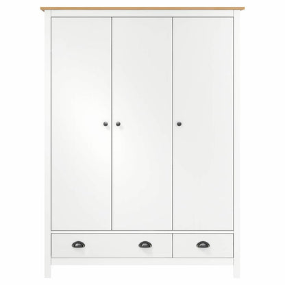 vidaXL Wardrobe | White and honey brown | Solid pine wood | Medium | Wardrobe 3