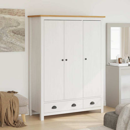 vidaXL Wardrobe | White and honey brown | Solid pine wood | Medium | Wardrobe 1