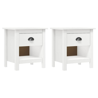 vidaXL Bedside Cabinet | Set of 2 | White | Solid pine wood | Compact 1