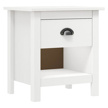 vidaXL Bedside Cabinet | Set of 2 | White | Solid pine wood | Compact 2