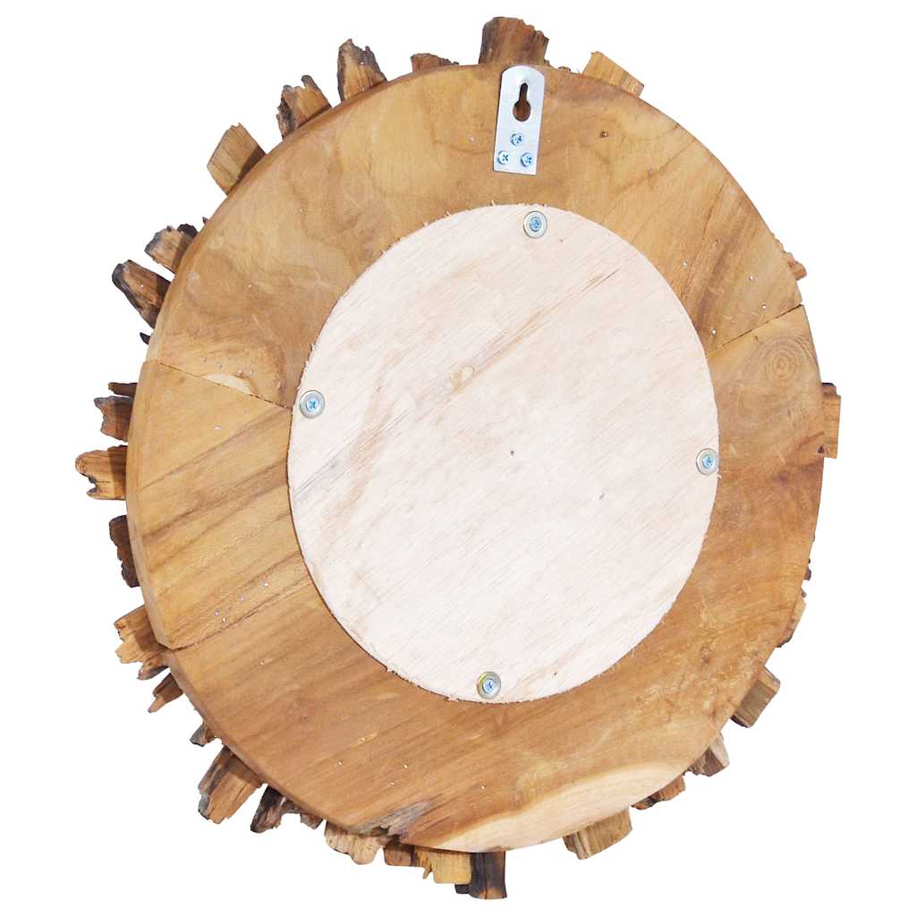 288803 vidaXL Wall Mirror 40 cm Teak Round 4