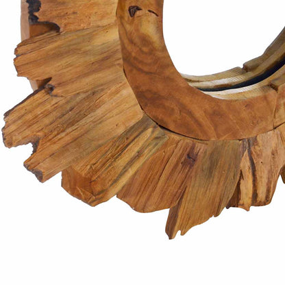 288803 vidaXL Wall Mirror 40 cm Teak Round 5