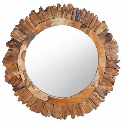 Wall Mirror 40 cm Teak Round Φ 60 cm