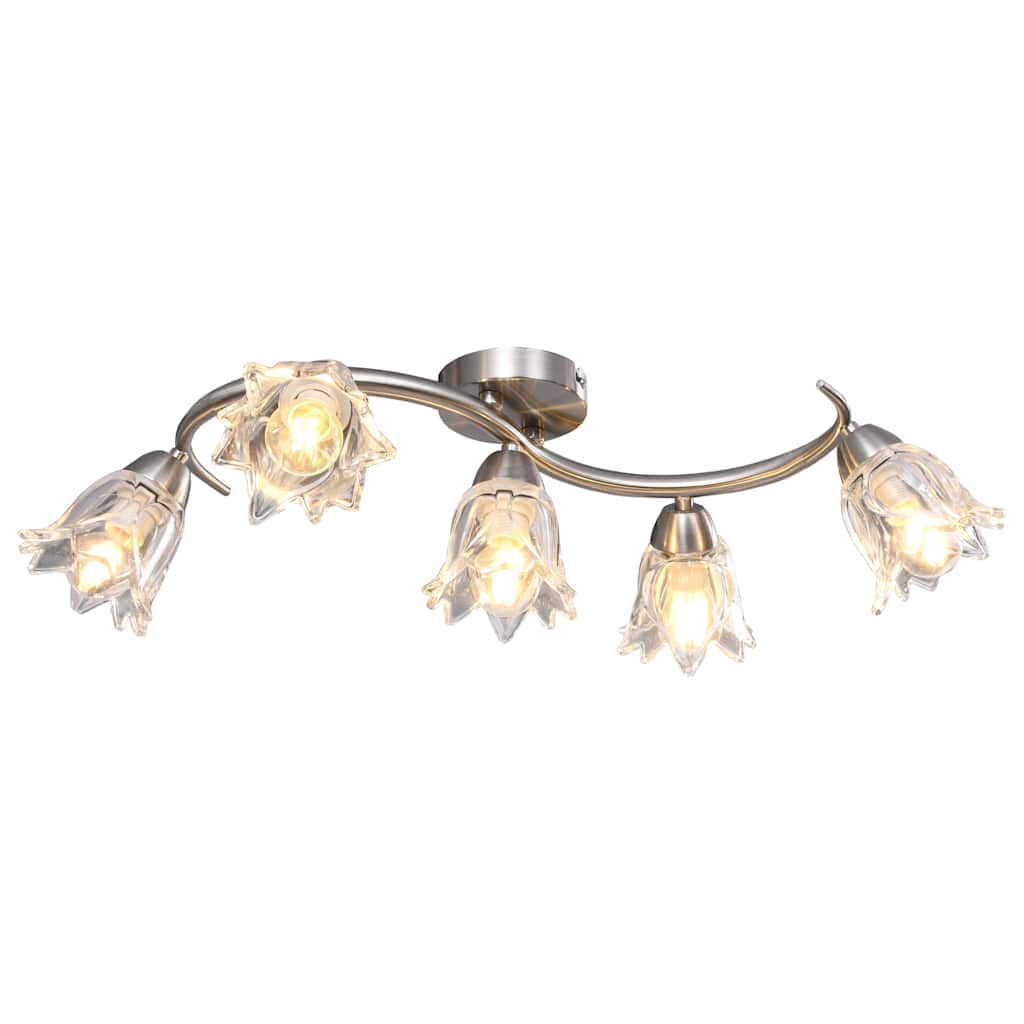 vidaXL Ceiling Lamp | Chrome and Clear | Chrome-plated steel & glass | Medium 1