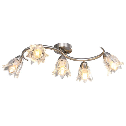 vidaXL Ceiling Lamp | Chrome and Clear | Chrome-plated steel & glass | Medium 1