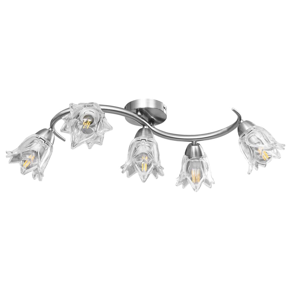 vidaXL Ceiling Lamp | Chrome and Clear | Chrome-plated steel & glass | Medium 2