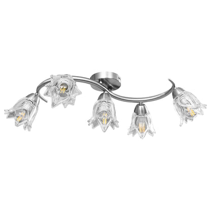 vidaXL Ceiling Lamp | Chrome and Clear | Chrome-plated steel & glass | Medium 2