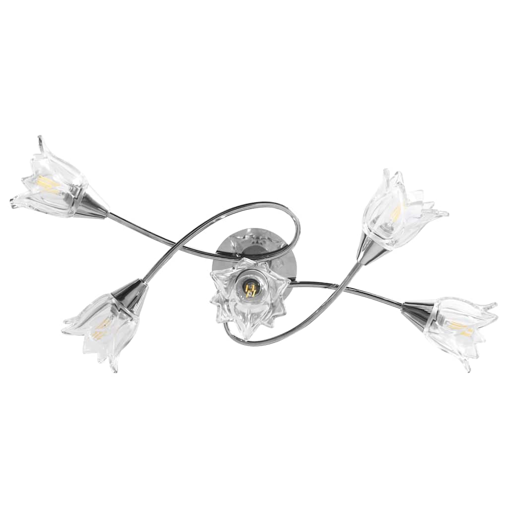 vidaXL Ceiling Lamp Transparent Glass Shades for 5 E14 Bulbs Tulip 5