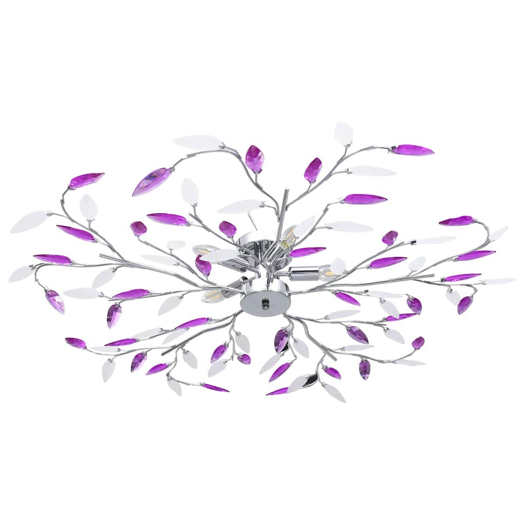 vidaXL Ceiling Lamp | Purple | Acrylic, Chrome | Medium | Decorative Inlays 1