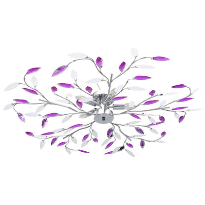 vidaXL Ceiling Lamp | Purple | Acrylic, Chrome | Medium | Decorative Inlays 1