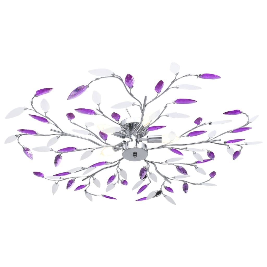 vidaXL Ceiling Lamp | Purple | Acrylic, Chrome | Medium | Decorative Inlays 2