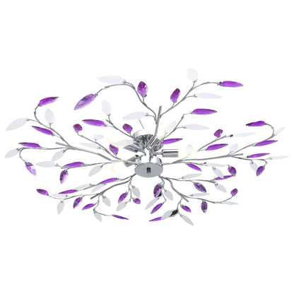 vidaXL Ceiling Lamp | Purple | Acrylic, Chrome | Medium | Decorative Inlays 2