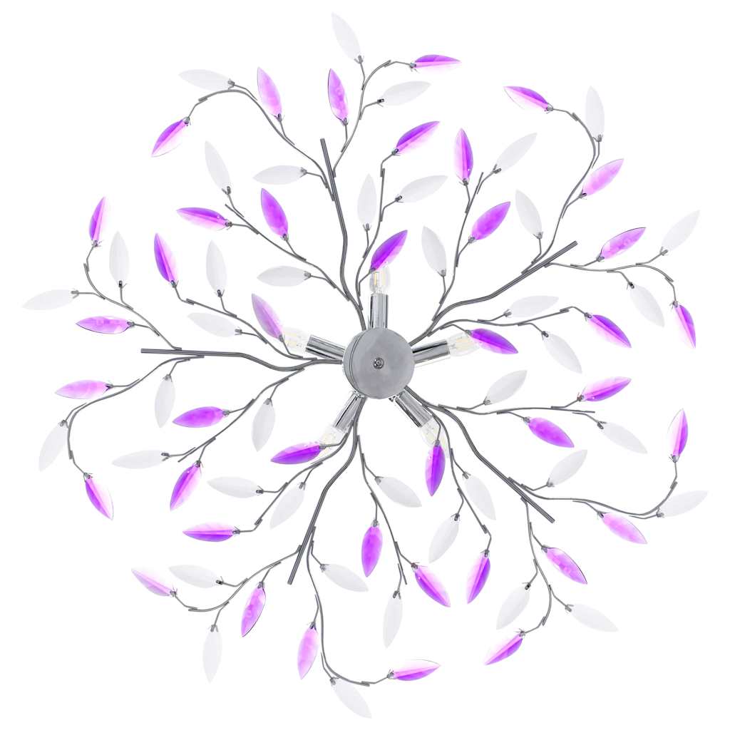 vidaXL Ceiling Lamp | Purple | Acrylic, Chrome | Medium | Decorative Inlays 3