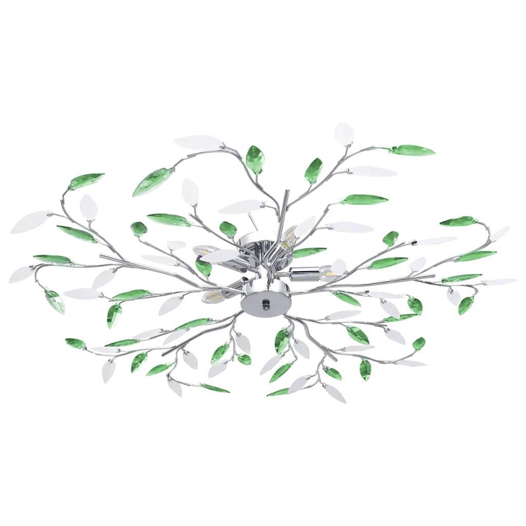 vidaXL Ceiling Lamp | Green, Chrome | Chrome, Acrylic | Medium | Lights 1