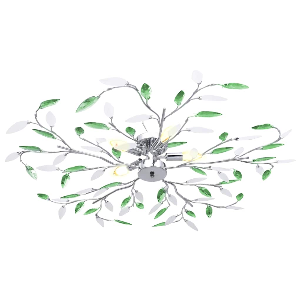 vidaXL Ceiling Lamp | Green, Chrome | Chrome, Acrylic | Medium | Lights 2