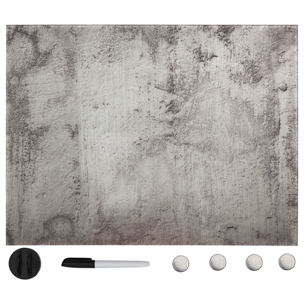 vidaXL Wall Mounted Magnetic Board Glass 80x60 cm 1