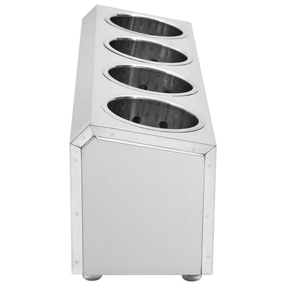 vidaXL Cutlery Holder 4 Grids Rectangular Stainless Steel 5