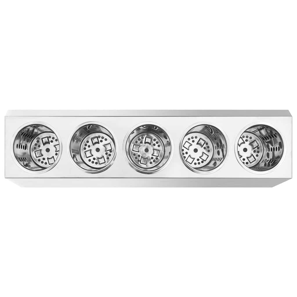 vidaXL Cutlery Holder 5 Grids Rectangular Stainless Steel 5
