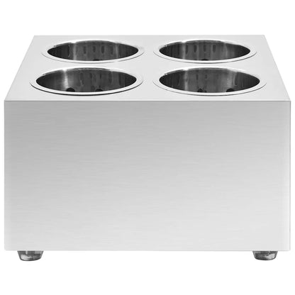 vidaXL Cutlery Holder 4 Grids Square Stainless Steel 3