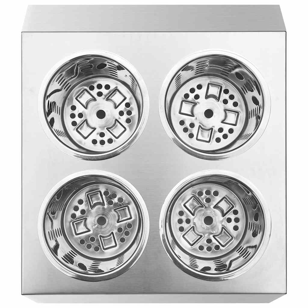 vidaXL Cutlery Holder 4 Grids Square Stainless Steel 5