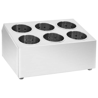 vidaXL Cutlery Holder 6 Grids Square Stainless Steel 2