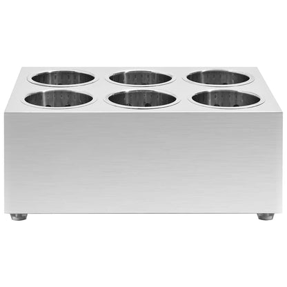 vidaXL Cutlery Holder 6 Grids Square Stainless Steel 3