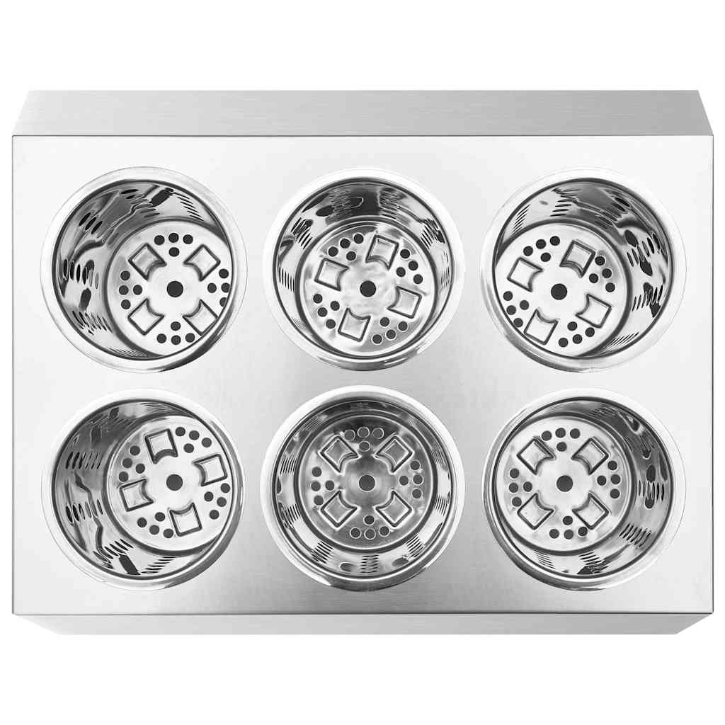 vidaXL Cutlery Holder 6 Grids Square Stainless Steel 5