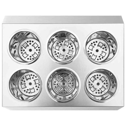 vidaXL Cutlery Holder 6 Grids Square Stainless Steel 5