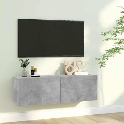 vidaXL TV Cabinet | Concrete grey | Engineered wood | Compact | Drop-Down 1