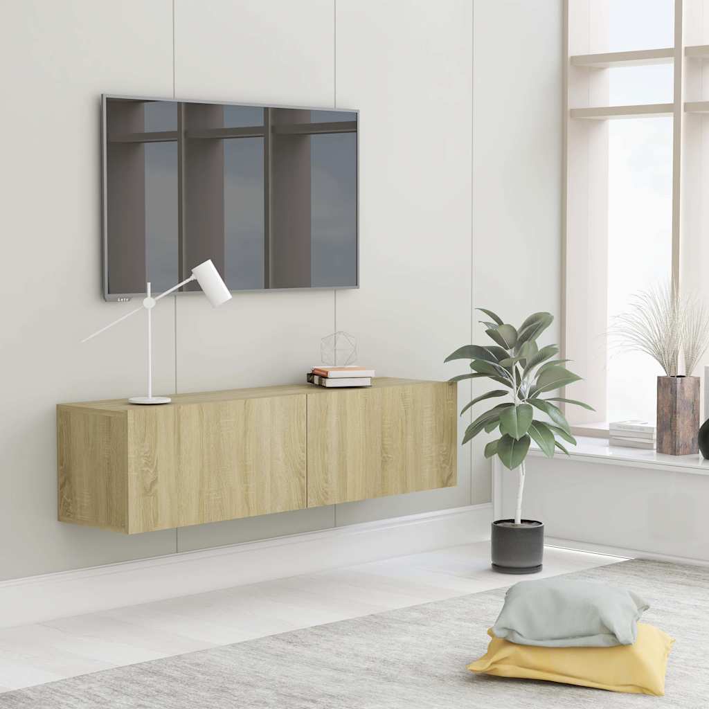 vidaXL TV Cabinet Sonoma Oak 120x30x30 cm Engineered Wood 1