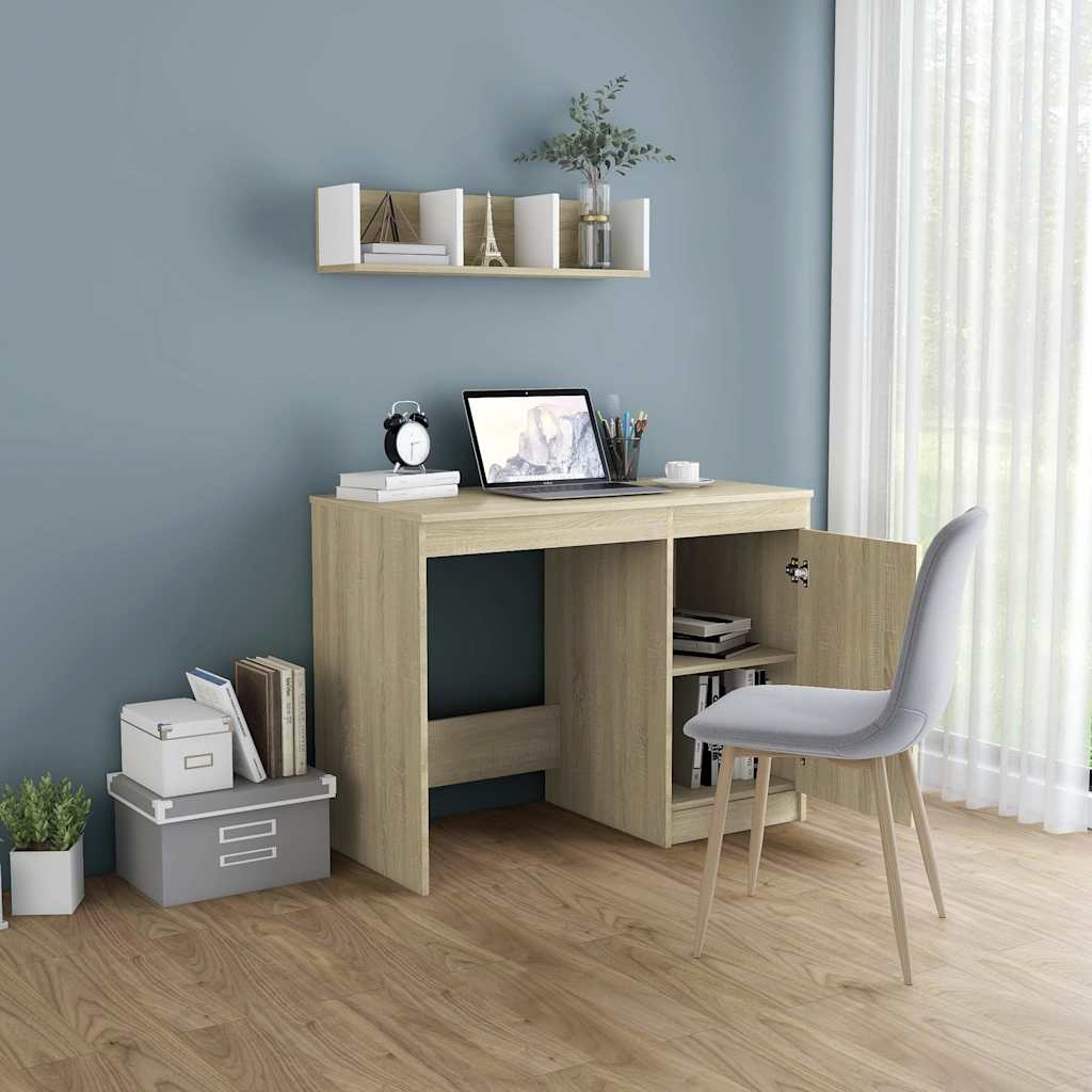 vidaXL Desk | Sonoma oak | Engineered wood | 100 cm x 50 cm x 76 cm 3