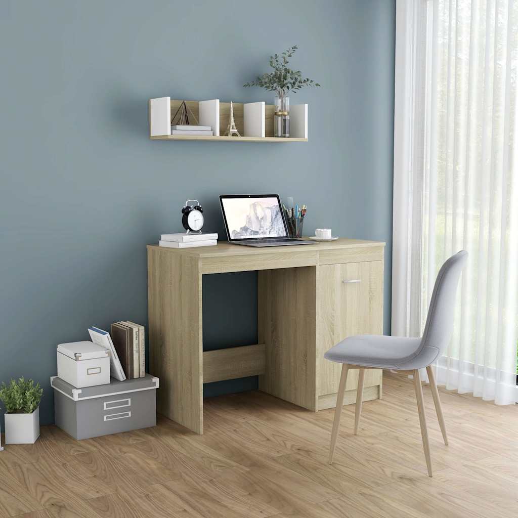vidaXL Desk | Sonoma oak | Engineered wood | 100 cm x 50 cm x 76 cm 1