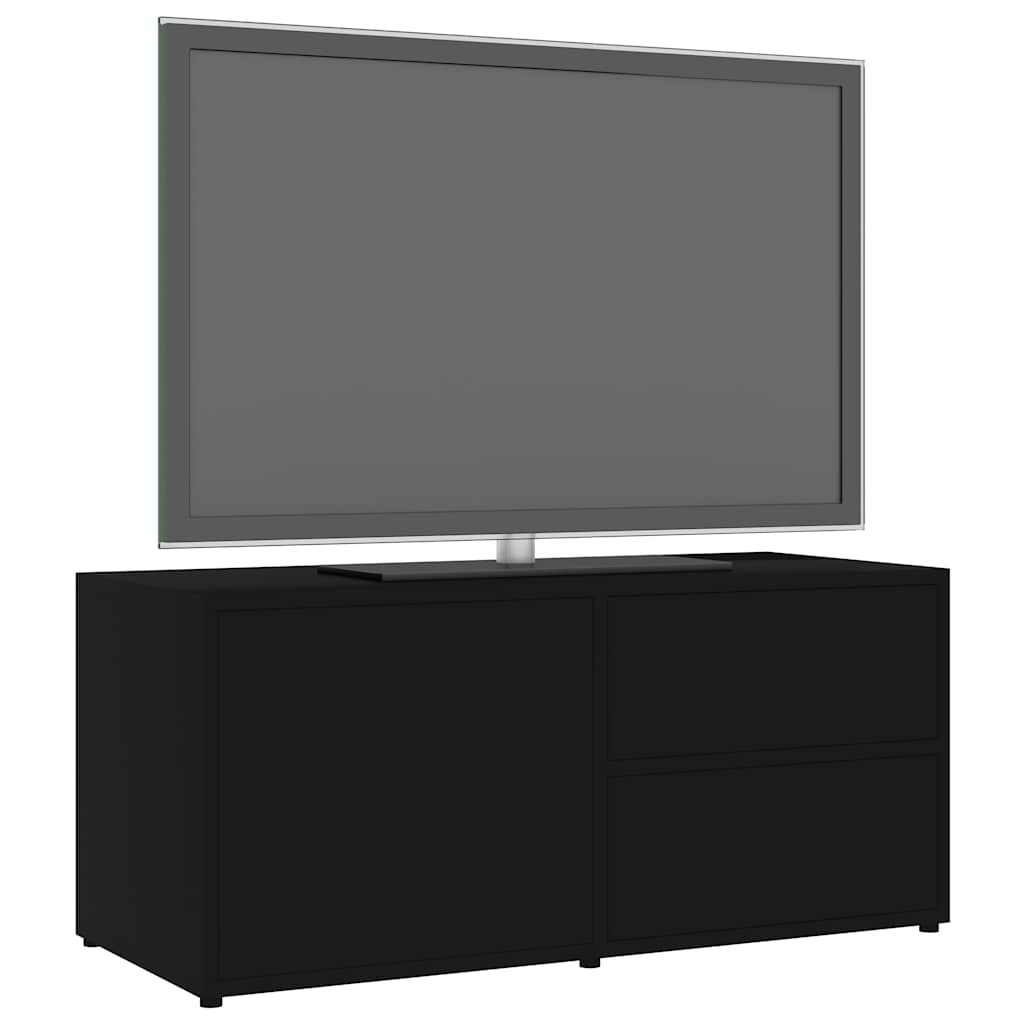 vidaXL TV Cabinet Black 80x34x36 cm Engineered Wood 4