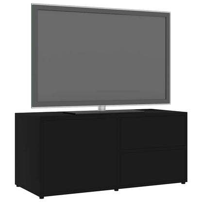 vidaXL TV Cabinet Black 80x34x36 cm Engineered Wood 4