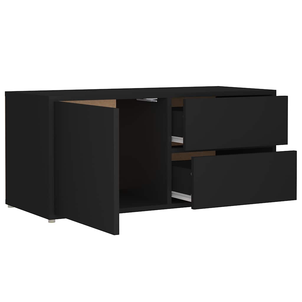 vidaXL TV Cabinet Black 80x34x36 cm Engineered Wood 6