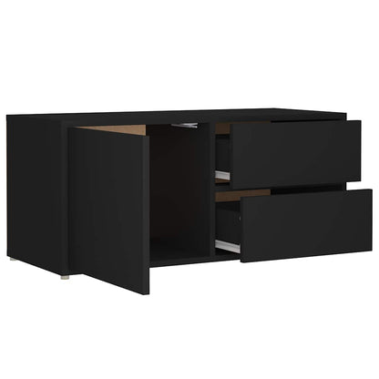 vidaXL TV Cabinet Black 80x34x36 cm Engineered Wood 6
